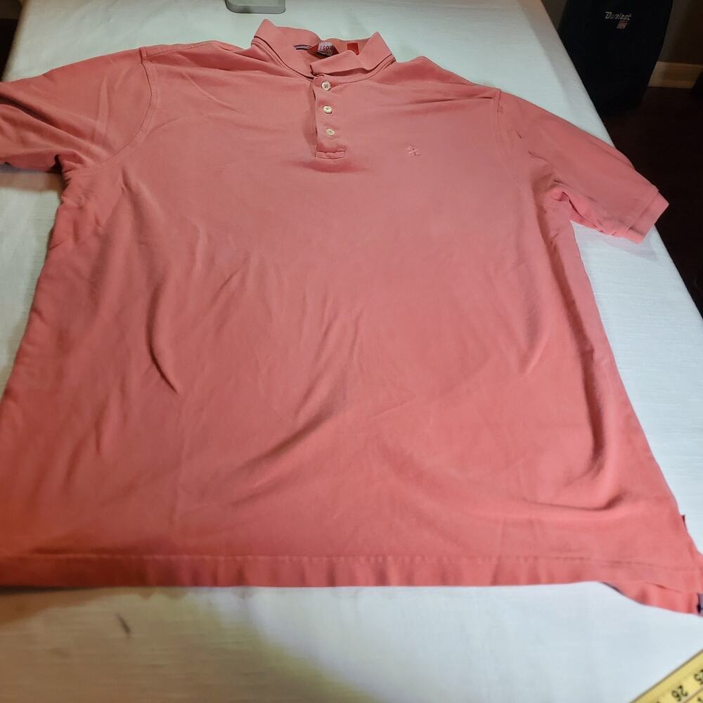 IZOD Saltwater Men's Polo Shirt Size XLT Pink Golf Short Sleeve